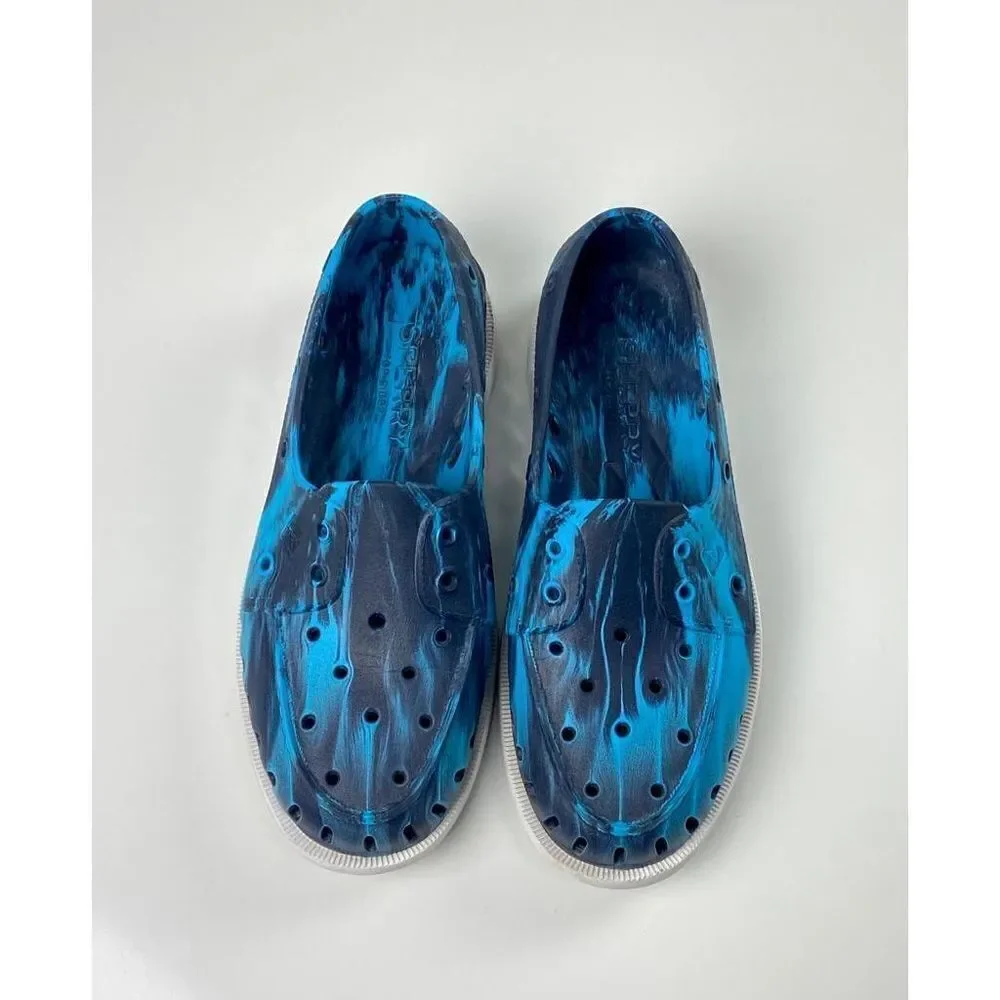 Sperry Top Sider Authentic Original Float Boat Shoe Mens 7 Womens 8 Marble Blue